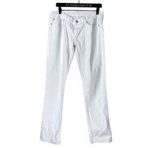 7 for All Mankind White Embellished Jeans 30X34